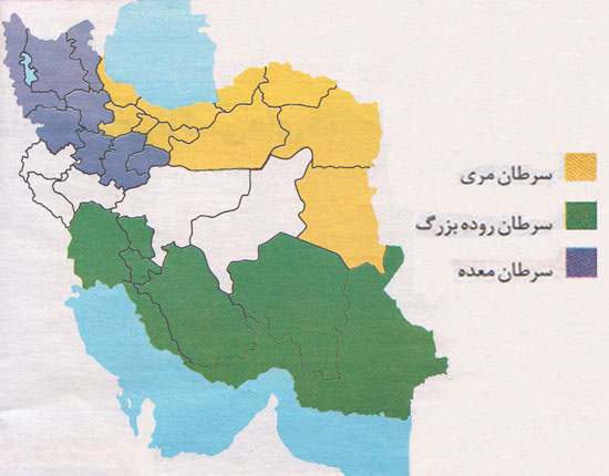 نقشه سرطان ایران