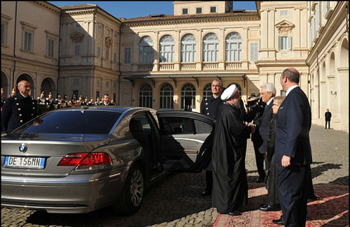 تصاویر استقبال از روحانی در ایتالیا