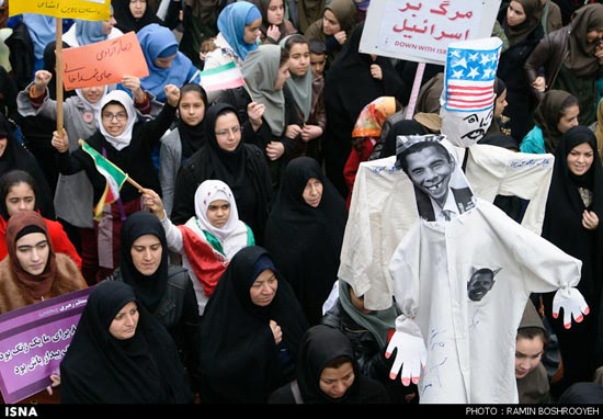 عکس: اوباما و شرمن در راهپیمایی 22 بهمن