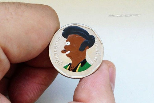 نقاشی بر روی چهره های سکه پول! +عکس