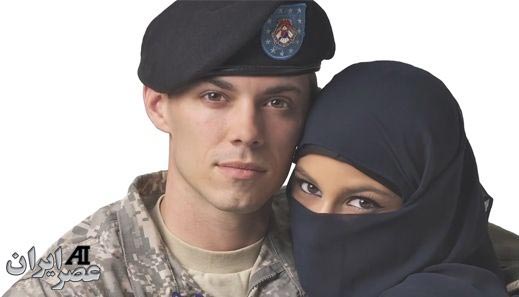 حاشیه زن مسلمان و سرباز آمریکایی +عکس