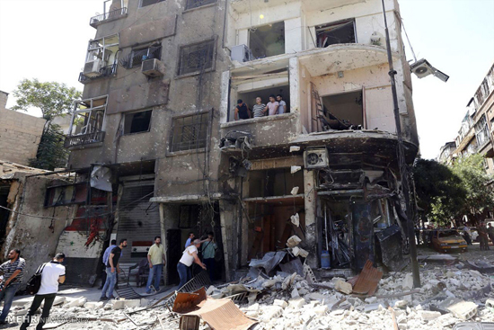 تصاویری از انفجار انتحاری در دمشق‎
