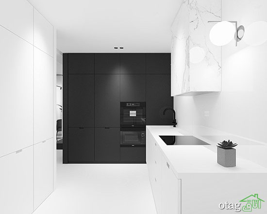طراحی داخلی آپارتمان هایی سفید و مشکی