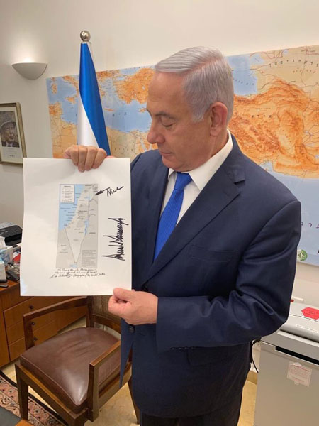 عکس نقشه‌ای که ترامپ برای نتانیاهو فرستاد