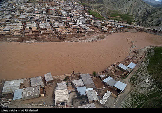 تصاویر هوایی از مناطق سیل‌زده لرستان