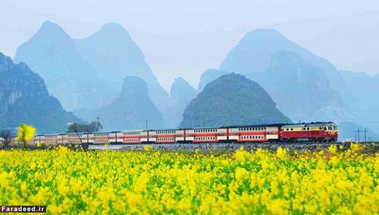زیبایی خیره کننده راه‌آهن چین +عکس