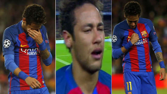 اشک های نیمار پس از حذف بارسلونا
