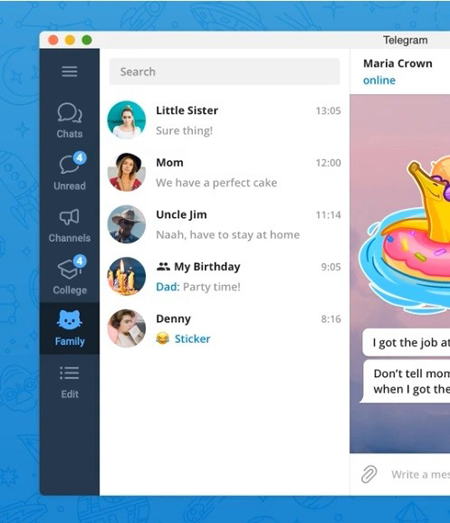 نسخه جدید تلگرام با قابلیت دسته‌بندی چت‌ها و شکلک‌های کرونایی