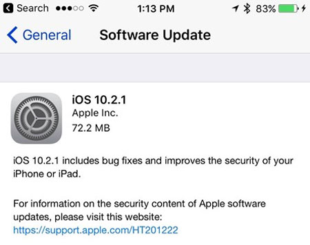 iOS 10.2.1 مشکلات زیادی را برای کاربران به همراه داشته است